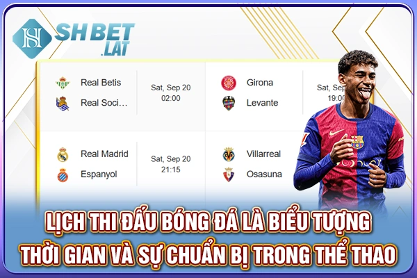 Lịch thi đấu là biểu tượng thời gian và sự chuẩn bị trong thể thao